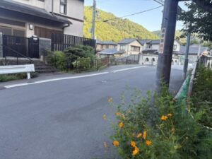 安朱橋の手前で一般道に出るところ