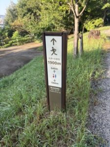 スタートから1900mの距離看板