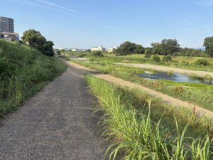 小枝橋から先の砂利道