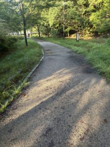スタート直後の砂道|山科疏水の遊歩道