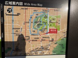 彦根城周辺案内図の拡大|外堀と内堀の位置