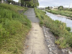 高野川東岸のさらに先の道