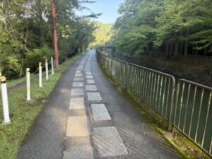 本圀寺の橋から先のアスファルトの道