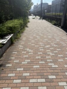 線路沿いの道路|車がほとんど通らない帰り道