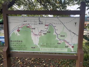 東山自然緑地のウォーキング・ジョギングコースの案内図