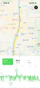 ランニングアプリの地図（1）田辺小橋から伏見へ