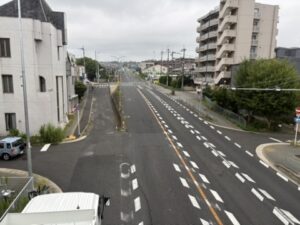 歩道橋から見たインクライン跡