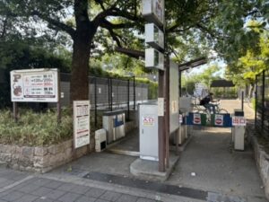 七条入口横の自転車置き場