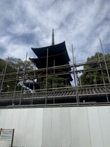 九条大宮のすぐそばから見えた東寺の五重塔