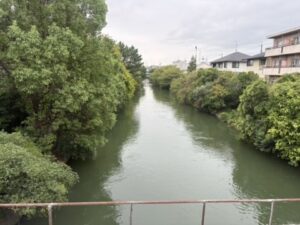 濠川沿い、下流