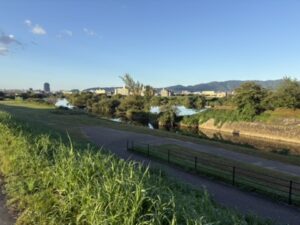 天神川と桂川の合流