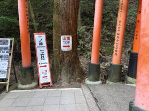 山頂手前の丁字路