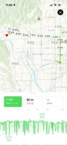 京都駅から広沢池・JR嵯峨嵐山駅までのランニングのルート地図
