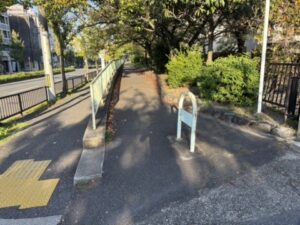 疏水沿いの二股の道